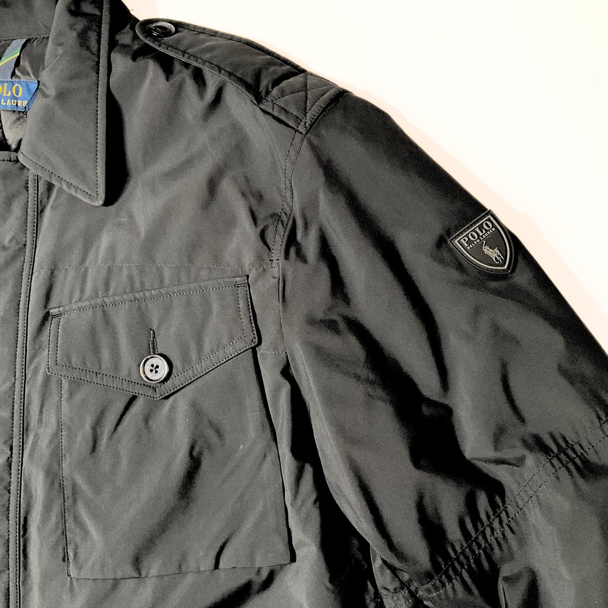 Polo Ralph Lauren Black Oxford Field Jacket Men SZ L Collegiate