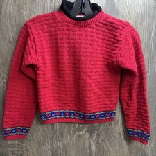 Y2K Youth 5-6 Red Hearts Sweater Made In USA