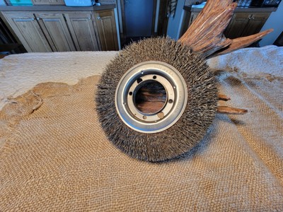 Made in USA 7'' Wire Wheel 1'' wide 2'' arbor NOS