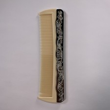 Comb Vintage Floral 7 1/2" Heavy Ornate Embossed
