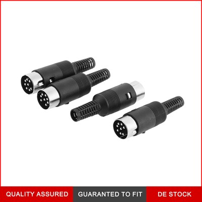 4X Kunststoff Griff 8 Pin DIN Adpater Männlichen Solder Kabel Stecker