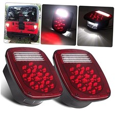 Square Rear Combination Tail Lights Assembly Trucks RV Lamps 39LED Red Lens