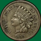 1859 Indian Head Cent Almost Uncirculated AU Coin #38563