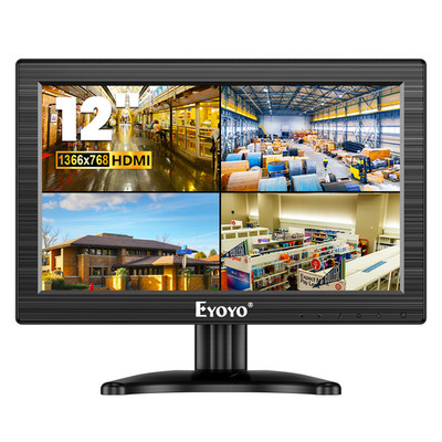 Eyoyo 12inch LCD TFT Monitor Audio Video HDMI VGA Screen For Home CCTV DSLR