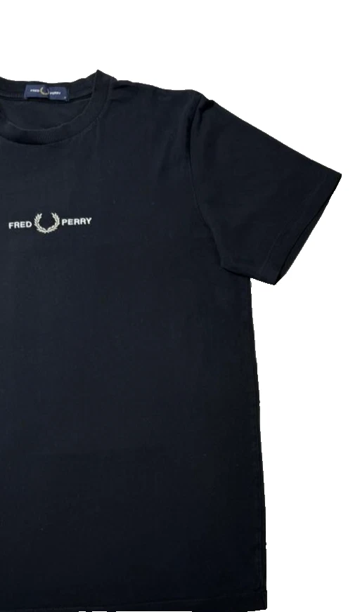 T-shirt homme Fred Perry logo brodé noir manches courtes en coton - Photo 2/4