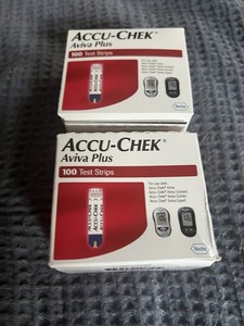 2  ACCU-CHEK Aviva Plus Glucose Blood Test Strips 100 Count for Aviva Connect
