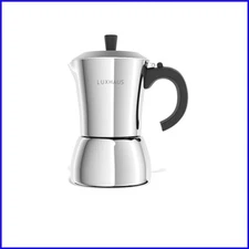 Gorgeous 3-Cup Espresso Maker - 100% Stainless Steel Moka Pot for All Stoves