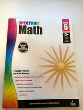 Spectrum Math Workbook, Grade 6 by Carson Dellosa Education (Very Good)