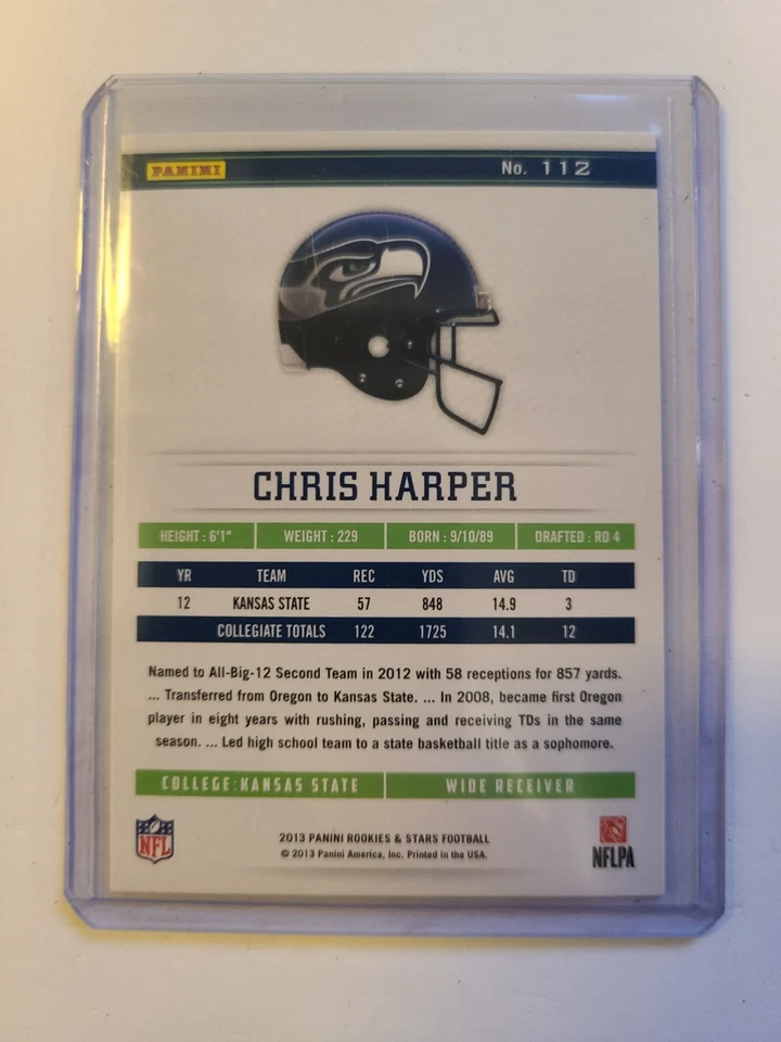 2013 Panini Rookies & Stars Longevity - Rookie Chris Harper #112 (RC) - Image 2 of 2