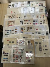 GB Stamp Collection KEVII onwards large lot  mint & used on leaves #SF19