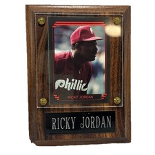 Ricky Jordan Phillies Baseball Card Plaque Wood Display Collectible