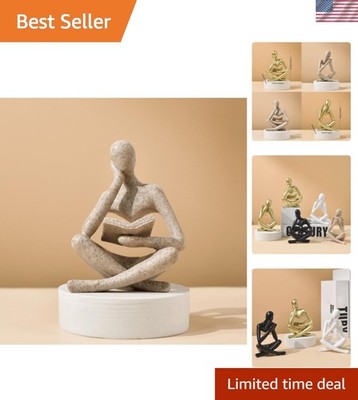 Style-A Beige, Creative Abstract Thinker Bookend for Home Aesthetic, Study, a...