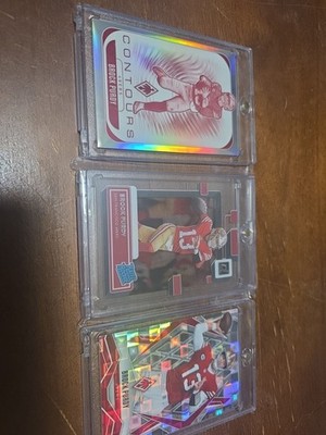 2025  Contours Brock Purdy #28 and Clearly Rated Rookie 49ers RC 3 Card Lot