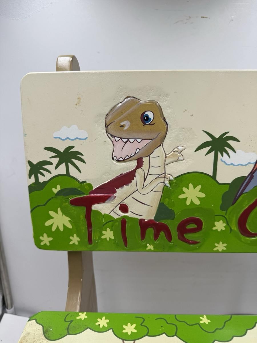Kids Toddler Time Out Chair Bench Stool Dinosaur Volcano Daycare