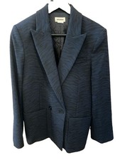 Zadig  Voltaire Navy Cotton Blend Blazer, Size 38
