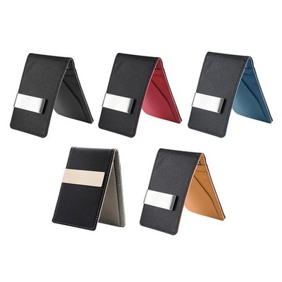 Zweifarbige dünne Brieftaschen Herren Leder Geldklammer
