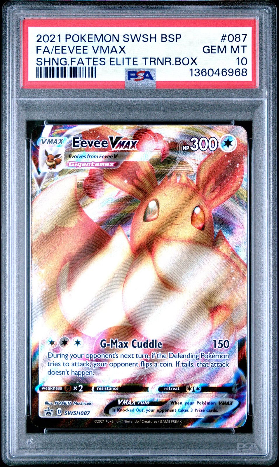 2021 Pokemon SWSH Black Star Promo Eevee VMAX PSA 10 #087