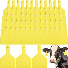 100 Pcs Blank Cattle Ear Tags Plastic Precision Animal ID Identification Tags...