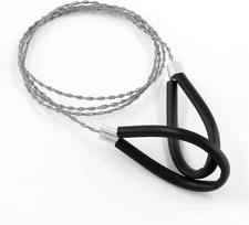 Survival Wire Saw, Heavy Duty Emergency Steel Wire Saw Pocket Size Outdoor Tool 