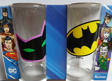 DC Comics Batman & Catwoman Clear Decorated Glass Tumber Set BRAND NEW 250ml