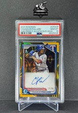 2024 Bowman Chrome Chandler Pollard 1st Gold Lava Auto 11/50 PSA 10 Rangers