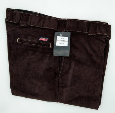 Dickies Men's Original 874 Brown Duck Corduroy Work Pants, 38W x 30L