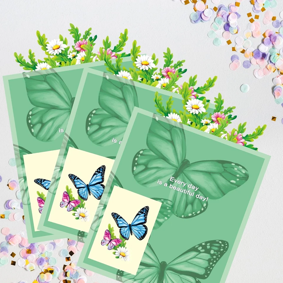 Pop up Flower Cards, 3 Packs, Daisies and Butterflies,12Inch Forever Flower Bouq - Image 2 of 4