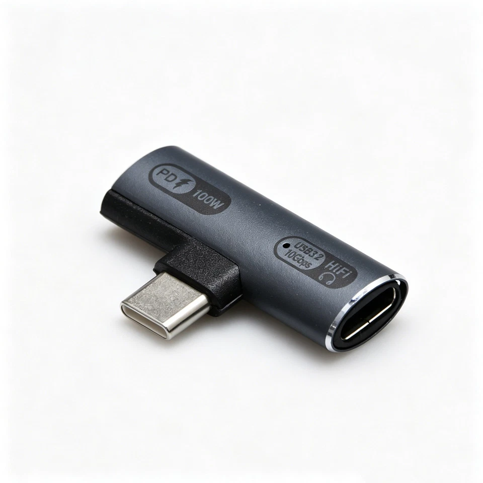Type-C 2-in-1 Earphone Adapter 100W PD, 10Gbps Audio for Office Fits for MacBook - Image 3 of 4