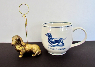 Anthropologie Molly Hatch Dog Dachshund Mug PLus Photo Holder NWT
