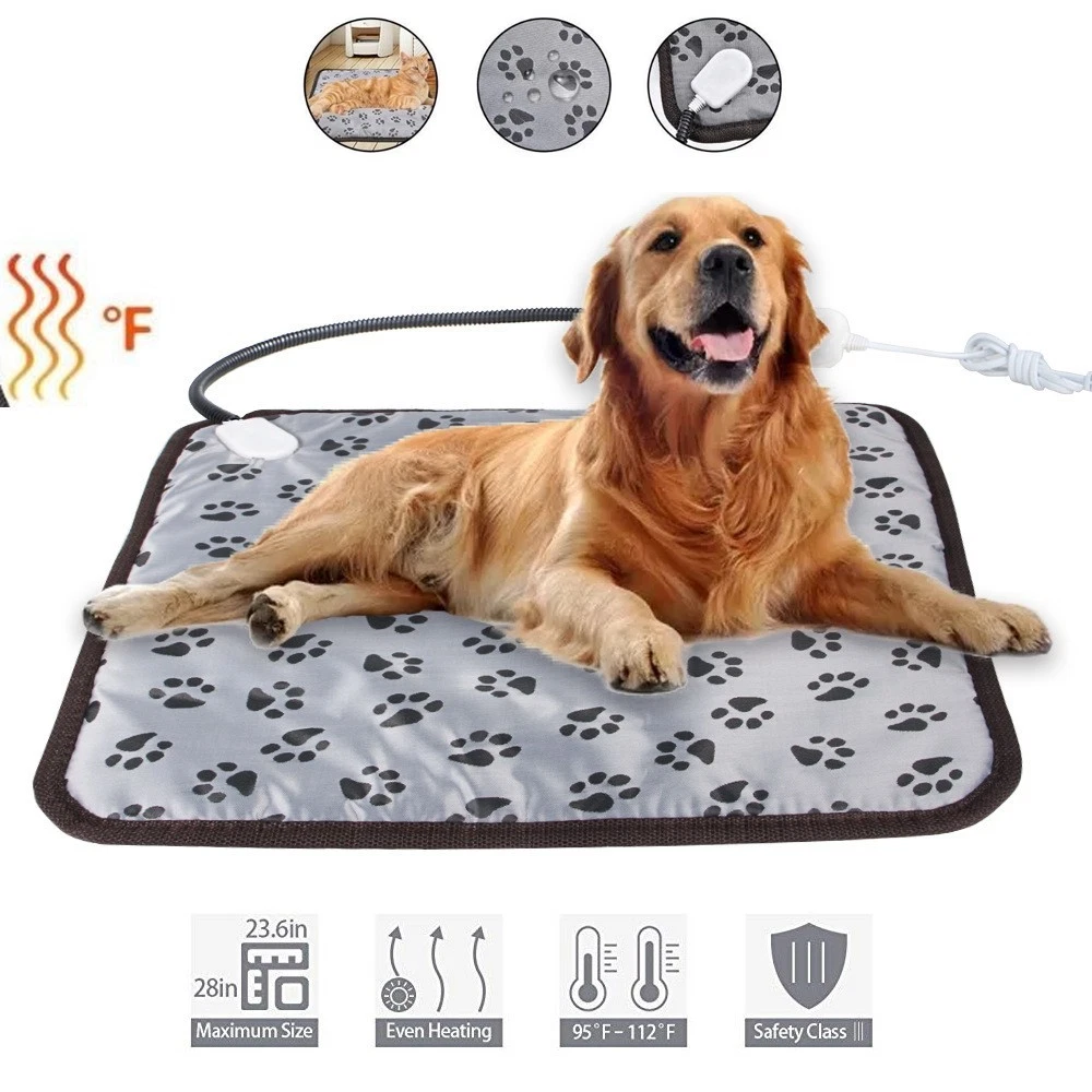 Pet Heating Pad Dog Cat Heat Mat Indoor Electric Waterproof Chew Resistant Cord