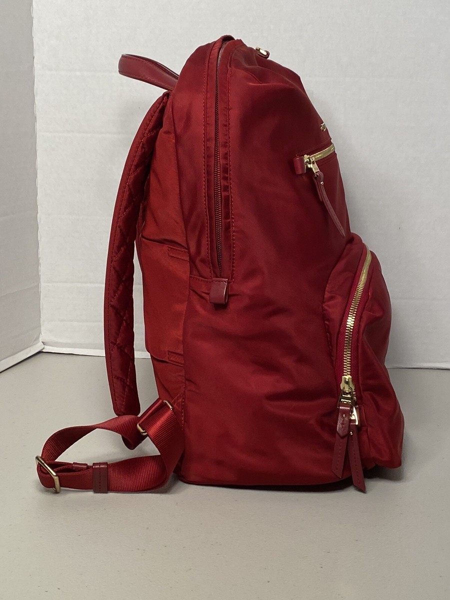 Tumi CORA BACKPACK Bag Nylon Gold Zippers Red/Coral | eBay