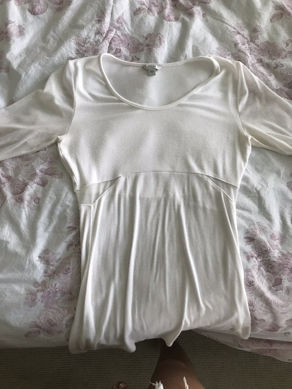 Guess Top White With Sheer Panels Size Small