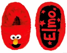 Elmo Sesame Street Toddler Red Slip-on Fur House Shoe Slipper with Non-slip Grip