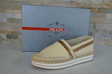 Prada EU 38.5 Slippers Moccasins Half Shoes Talcum New Former RRP 570