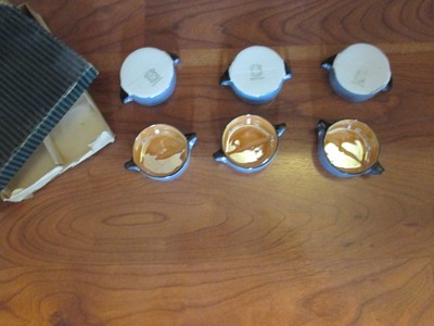 HTF Noritake Set of 6 Double Handled  Salt Dips in Original Box