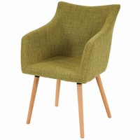 Esszimmerstuhl Malmö T382, Retro 50Er Jahre Design Textil, HellgrüN, Stuhl
