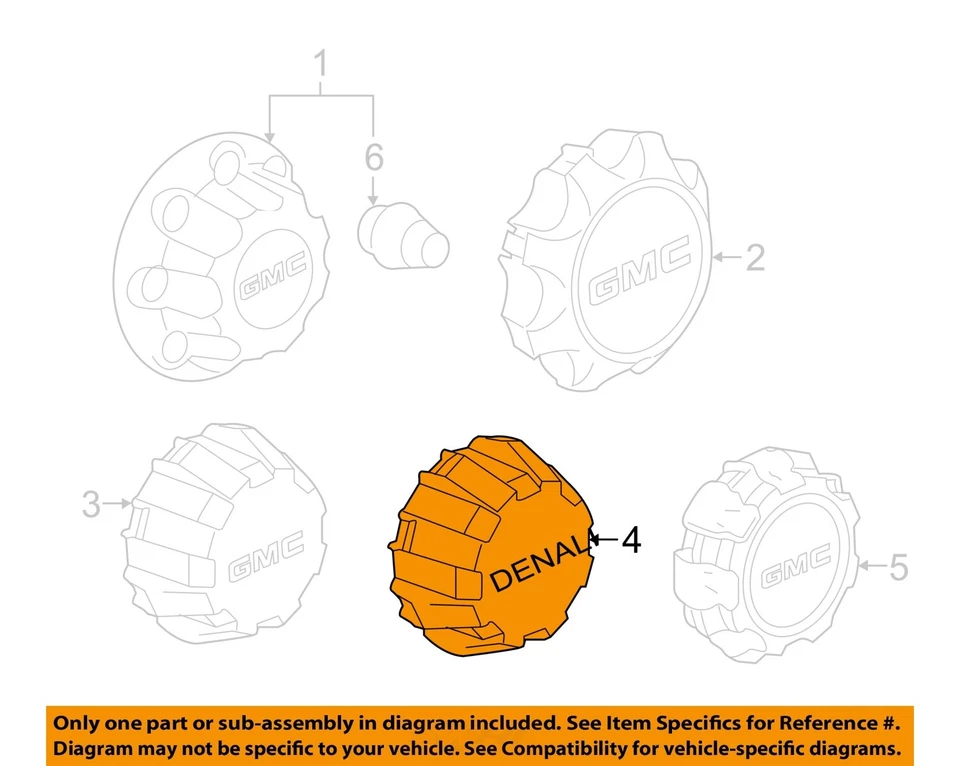 Tapacubos central Sierra Denali 2500 3500 2015-2017 nuevo OEM GM 22950441 Foto 2 de 3