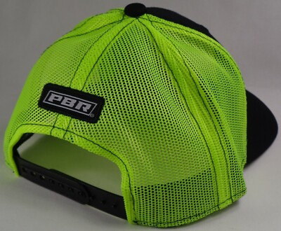 Rodeo Western Hat Licensed Professional Bull Riders PBR Black Neon Yellow Mesh attachment-Buckle.jpg?w=1200&q  main image 4