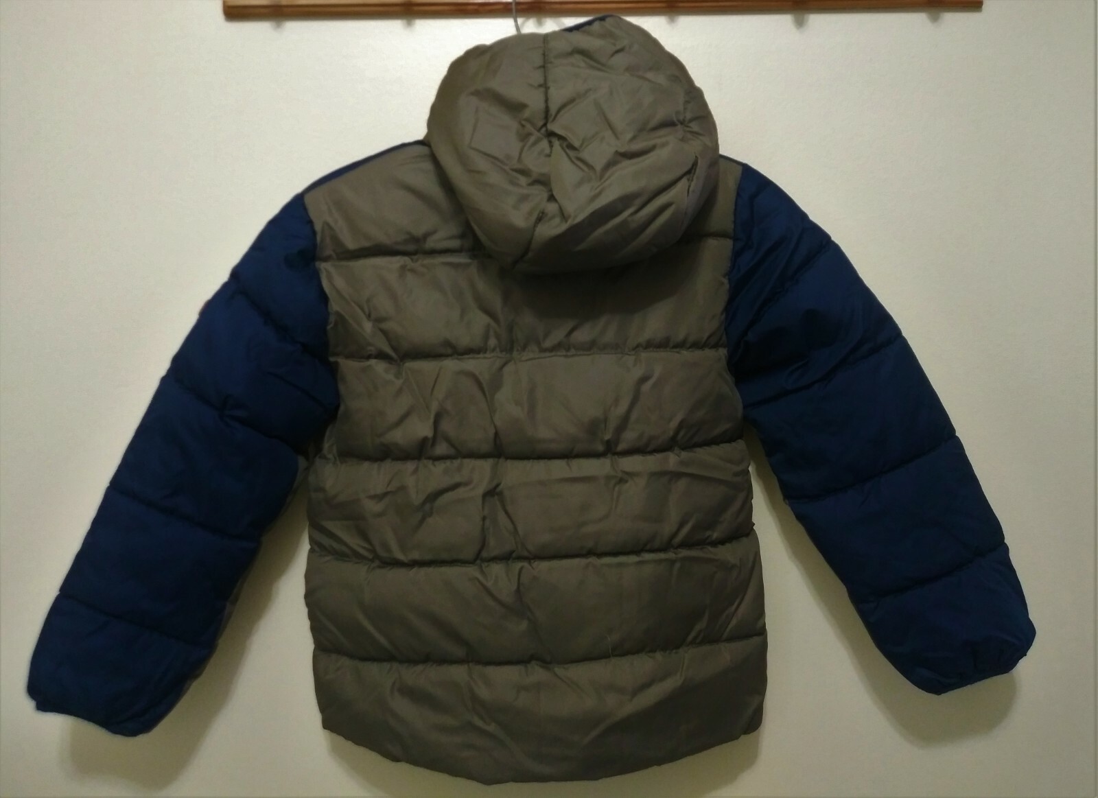 HAWKE & CO BOYS GREEN / NAVY PUFFER JACKET WITH HOOD SIZE7 eBay
