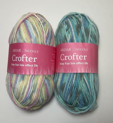 New Crofter Baby Fair Isle Effect DK Yarn, Set Of 2