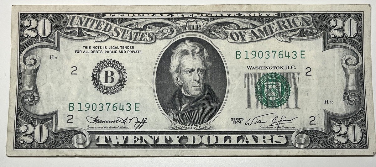 1974 $20 Twenty Dollar Bill Federal Reserve Note New York, NY