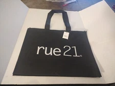 Women's Rue 21 Black Reusable Tote Bag 16x13" Brand New!