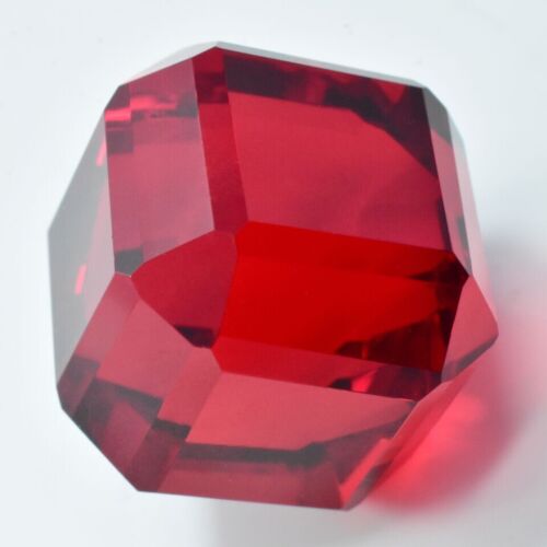 Lab-Created Extremely Rare Ruby Red Cube Cut 61.30 Ct CERTIFIED Loose Gemstone - Picture 4 of 5