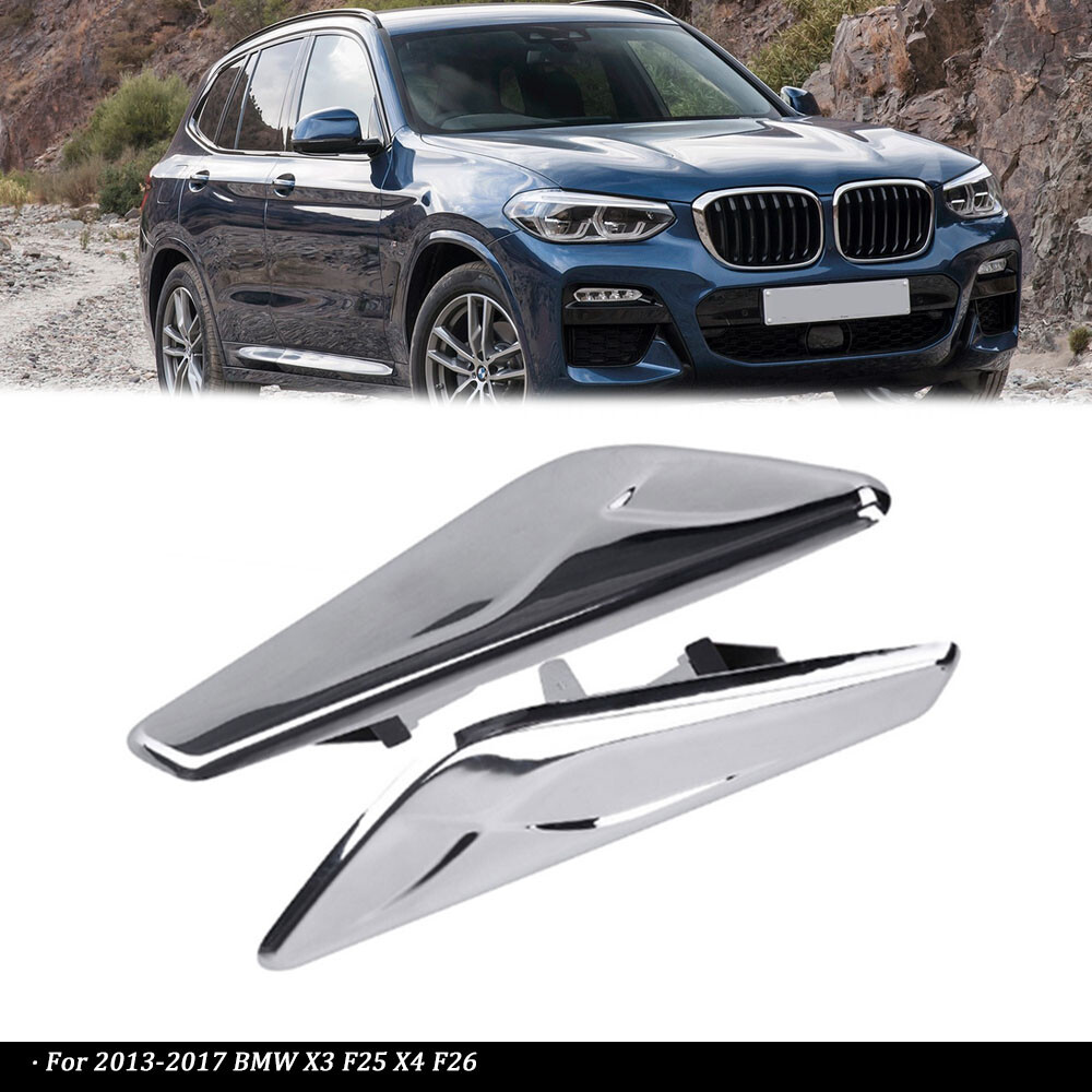 New Pair Chrome Front Left Right Side Fender Trim Finisher