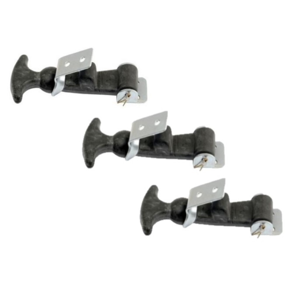 (3) Rubber Hood Hold Down Latch Assy Hardware & T-Handle Grips