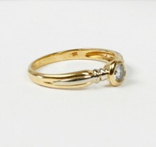 Solitär Ring, 750 Gold, 18 Karat, Brillant 0,36 Carat, Ringgröße 62