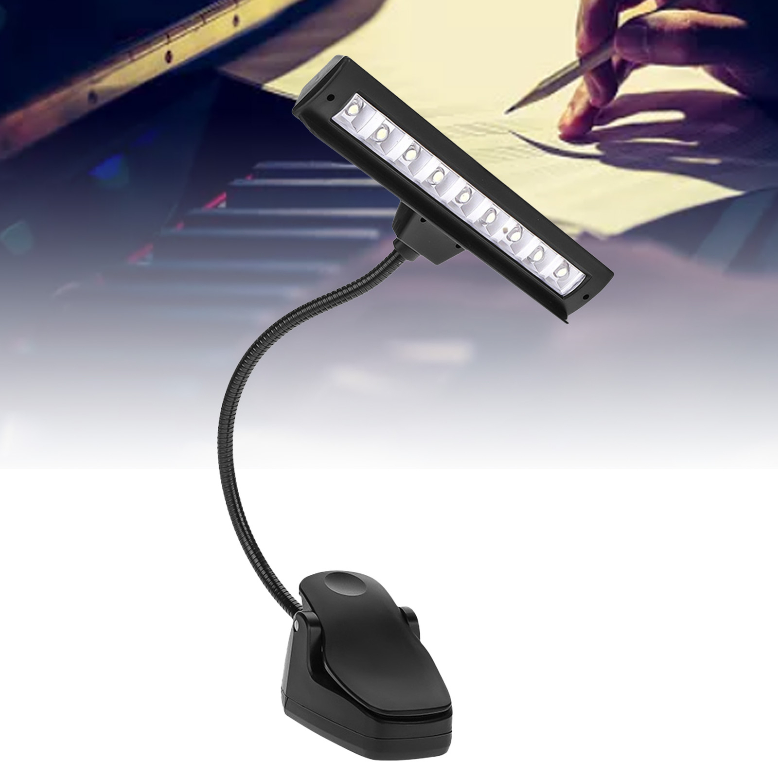 9 LED Clip On Music Stand Light For Bedroom Reading Desk Lamp ETZ eBay