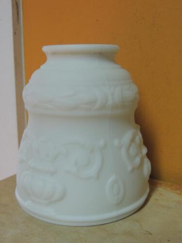 ONE Antique Milk Glass Lamp Shade 2.25 fitter Grecian Urn Embossed Victorian - Picture 1 of 8