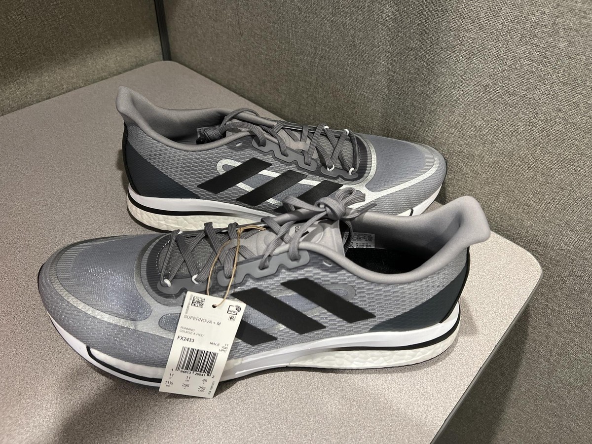 Adidas Men's SuperNova + M Sneakers, Gray/Black #FX2433 Size Adidas Men's SuperNova + M Sneakers, Gray/Black #FX2433 Size