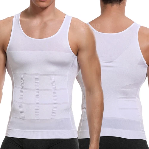 Hombre adelgaza Fajas Chaleco Control de Barriga Top Sin Tanque Ropa Interior Camisa - Imagen 8 de 22